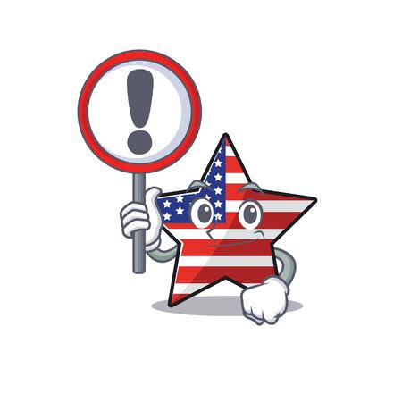 with sign warning usa star isolated with cartoon shape vector illustrationのイラスト素材