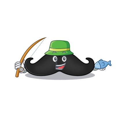 fishing mustache with in the cartoon shape. Vector illustrationのイラスト素材