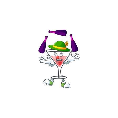 Sweet cocktail isolated with the mascot juggling vector illustrationのイラスト素材