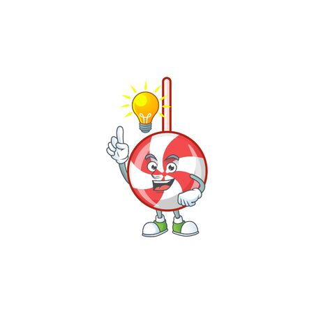 Have an idea cute striped peppermint candy on a cartoon style. Vector illustrationのイラスト素材