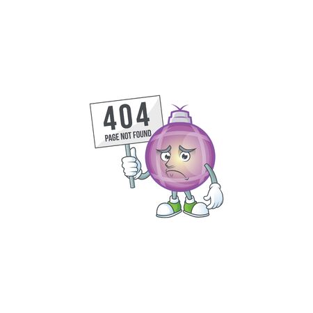 Cute purple christmas ball cartoon style illustration up board.のイラスト素材