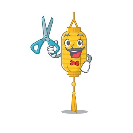 Happy Barber lamp hanging mascot cartoon character style. Vector illustrationのイラスト素材