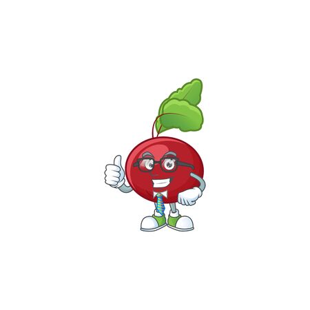 Cool Businessman red beet greens cartoon character design. Vector illustrationのイラスト素材