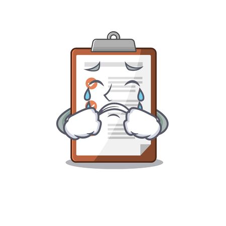 Sad Crying clipboard Scroll cartoon character design. Vector illustrationのイラスト素材