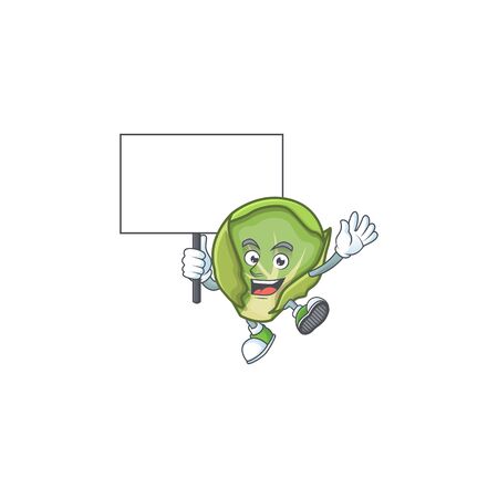 Brussels sprouts cute cartoon character style bring board. Vector illustrationのイラスト素材