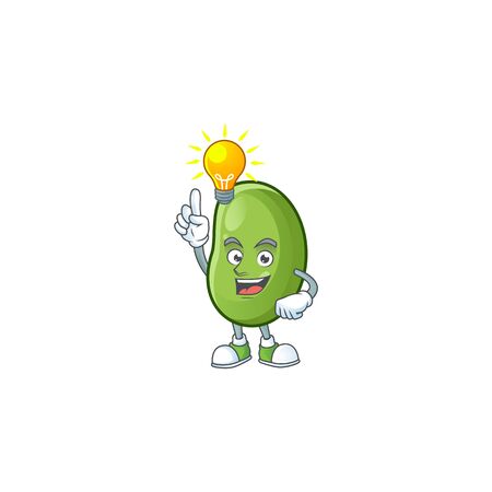 Have an idea cute gesture green beans on a cartoon style. Vector illustrationのイラスト素材