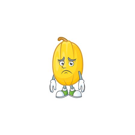 Afraid spaghetti squash Cartoon character mascot design. Vector illustrationのイラスト素材