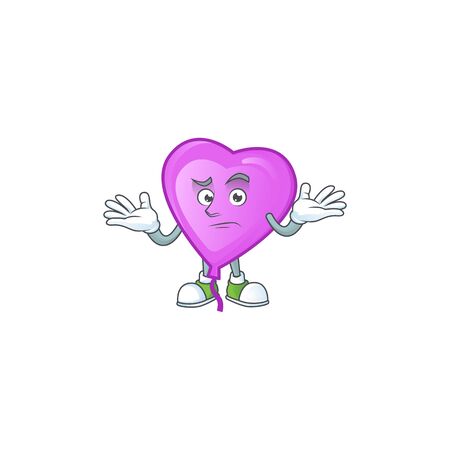 Cool Grinning of purple love balloon mascot cartoon style. Vector illustrationのイラスト素材