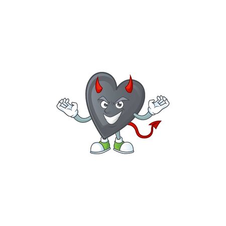 Picture of black love as a Devil cartoon mascot. Vector illustrationのイラスト素材