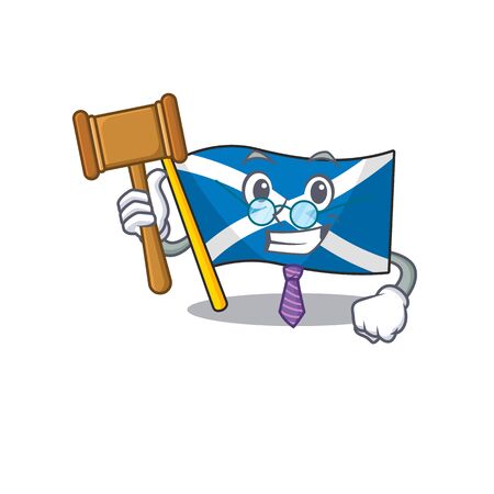 Professional Judge flag scotland Scroll presented in cartoon character designのイラスト素材