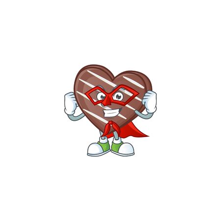 Smiley mascot of stripes chocolate bar dressed as a Super heroのイラスト素材