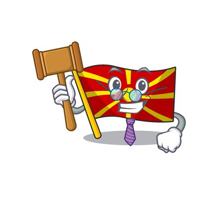 Smart Judge flag macedonia in mascot cartoon character styleのイラスト素材