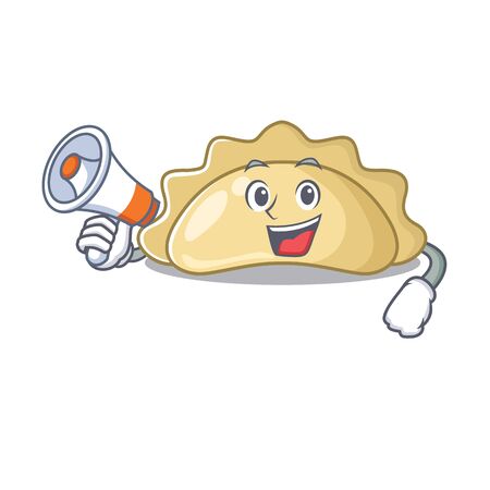An icon of pierogi having a megaphone. Vector illustrationのイラスト素材