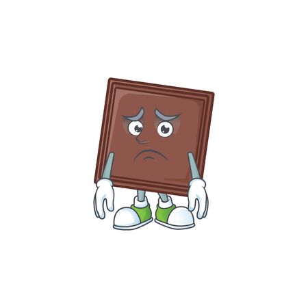 A picture of one bite chocolate bar showing afraid look face. Vector illustrationのイラスト素材