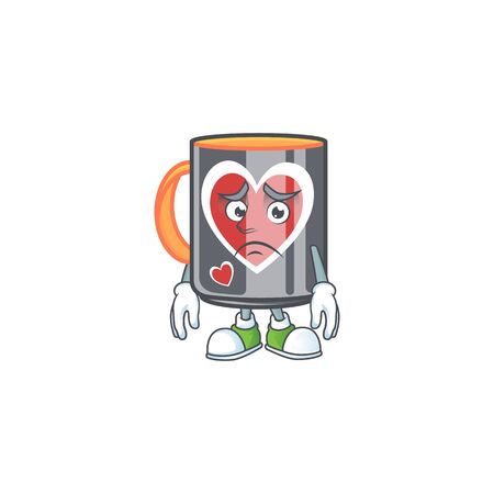A picture of mug love showing afraid look face. Vector illustrationのイラスト素材