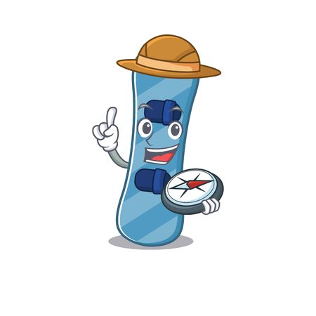 Snowboard stylized Explorer having a in compass. Vector illustrationのイラスト素材