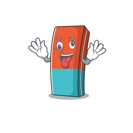 Eraser Cartoon character style with a crazy face. Vector illustrationのイラスト素材