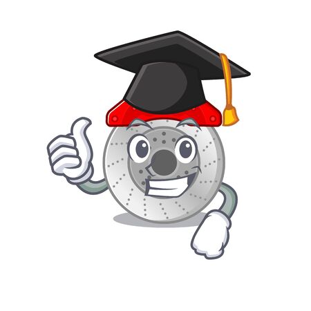happy and proud of car brake wearing a black Graduation hatのイラスト素材