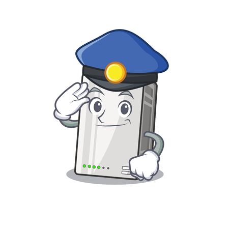 Power bank Cartoon mascot performed as a Police officerのイラスト素材
