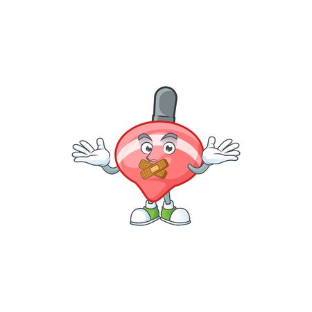 a silent gesture of chinese red tops toy mascot cartoon character design. Vector illustrationのイラスト素材
