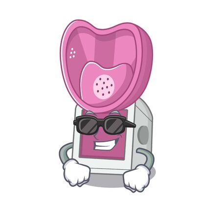 Super cool steam inhaler character wearing black glasses. Vector illustrationのイラスト素材