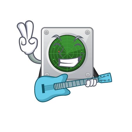 A mascot of radar performance with guitar. Vector illustrationのイラスト素材