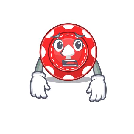 A picture of gambling chips showing afraid look faceのイラスト素材