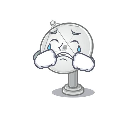 Sad of satellite dish cartoon mascot styleのイラスト素材