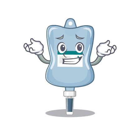 Super Funny Grinning saline bag mascot cartoon style. Vector illustrationのイラスト素材