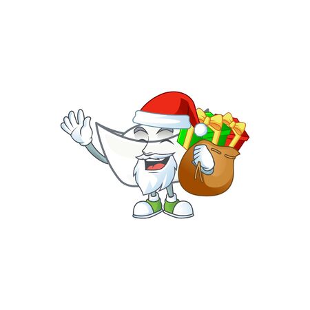 Santa chinese white ingot Cartoon design having a sack of gifts. Vector illustrationのイラスト素材
