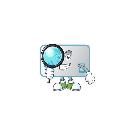 A famous of one eye NFC card Detective cartoon character design . Vector illustrationのイラスト素材
