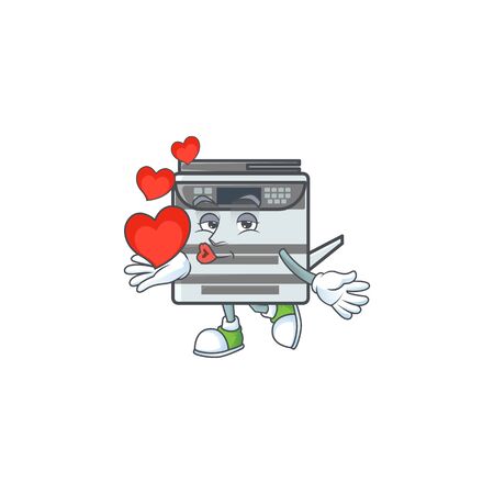 A sweetie professional office copier cartoon character holding a heartのイラスト素材
