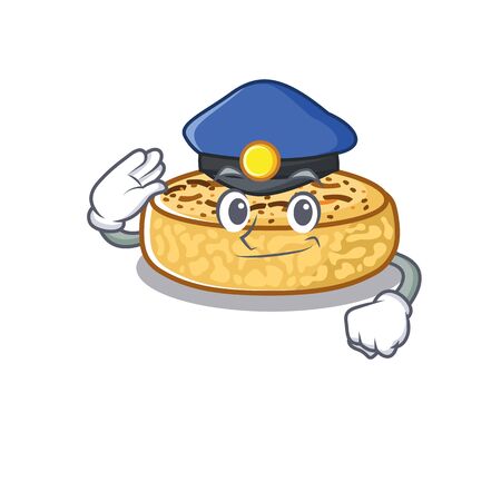 A manly crumpets Cartoon concept working as a Police officerのイラスト素材