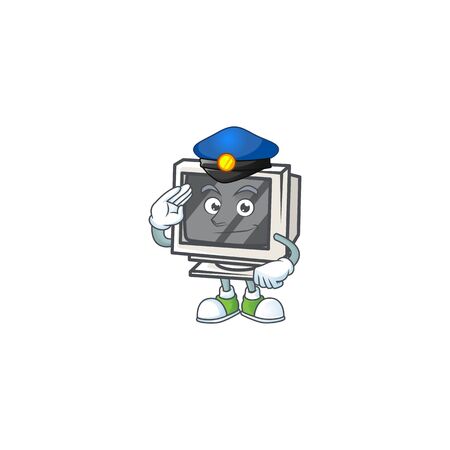 A character design of vintage monitor working as a Police officerのイラスト素材