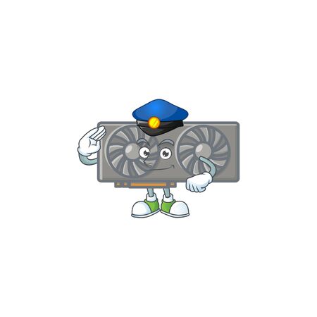A character design of gaming VGA card working as a Police officer. Vector illustrationのイラスト素材