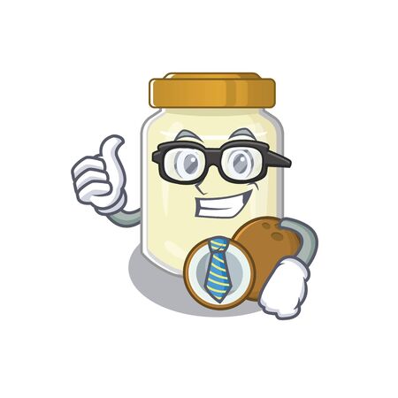 cool and smart Businessman coconut butter wearing glassesのイラスト素材