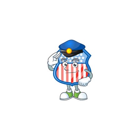 A character design of shield badges USA working as a Police officerのイラスト素材