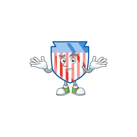 A comical Grinning USA stripes shield cartoon design styleのイラスト素材