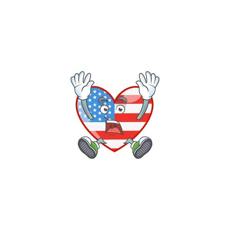 A picture of independence day love cartoon design with shocking gesture. Vector illustrationのイラスト素材