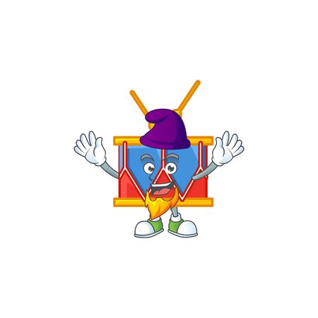 Cute independence day drum mascot icon performed as an Elf on the stage. Vector illustrationのイラスト素材