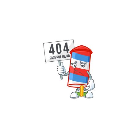 cheerless face rocket USA stripes mascot style design raised up a board. Vector illustrationのイラスト素材