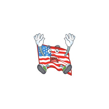 A picture of USA flag cartoon design with shocking gestureのイラスト素材