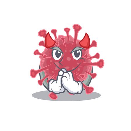 A picture of coronavirus disease in devil cartoon design. Vector illustrationのイラスト素材