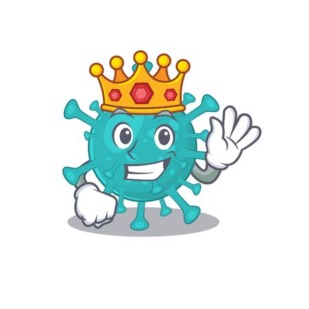 The Royal King of corona zygote virus cartoon character design with crownのイラスト素材