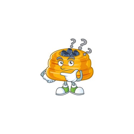 Cute kataifi cartoon character using a microphoneのイラスト素材