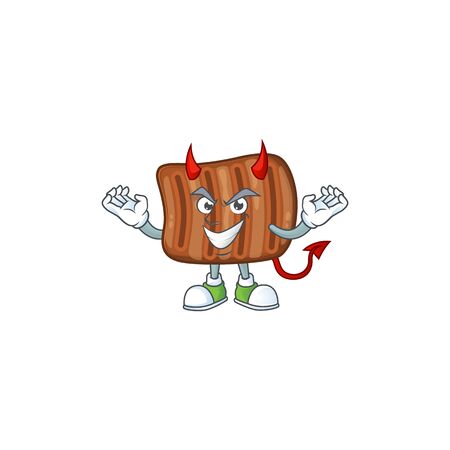 Cartoon picture of roasted beef in devil cartoon character designのイラスト素材