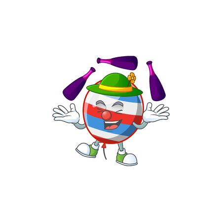 Independence day balloon cartoon character concept love playing Jugglingのイラスト素材