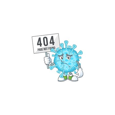 joyful cartoon character of fever coronavirus elevate a boardのイラスト素材
