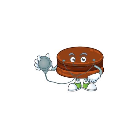A cartoon character of chocolate alfajor Doctor using toolsのイラスト素材