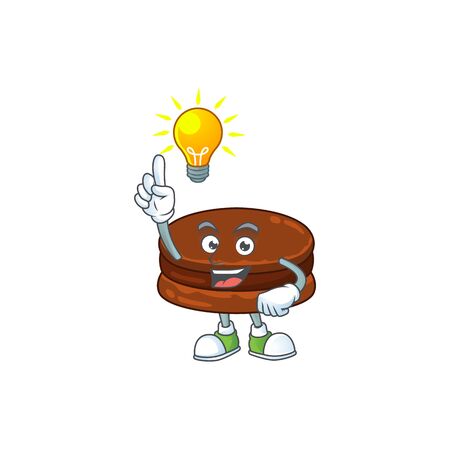 Chocolate alfajor mascot character design with have an idea cute gestureのイラスト素材